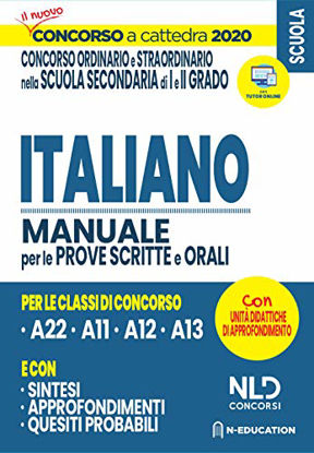 Immagine di ITALIANO NELLA SCUOLA SECONDARIA. MANUALE DI PREPARAZIONE ALLE PROVE SCRITTE E ORALI. CONCORSO