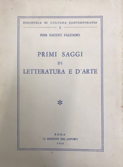 Immagine di PRIMI SAGGI DI LETTERATURA E D`ARTE