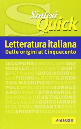 Immagine di LETTERATURA ITALIANA. DALLE ORIGINI AL CINQUECENTO