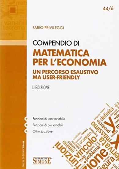 Immagine di COMPENDIO DI MATEMATICA PER L`ECONOMIA