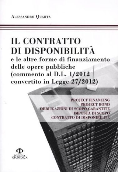 Immagine di CONTRATTO DI DISPONIBILITA` (IL) E LE ALTRE OPERE DI FINANZIAMENTO PER LE OPERE PUBBLICHE