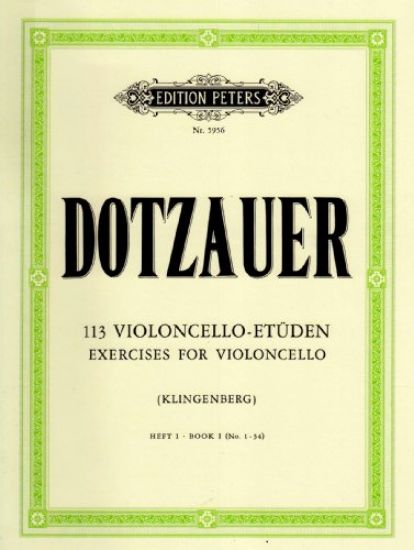 Immagine di DOTZAUER J. J. F.: 113 EXERCISES FOR VIOLONCELLO VOL. 1 (NO. 1-34) (KLINGENBERG) PETERS