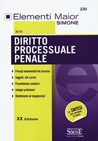 Immagine di DIRITTO PROCESSUALE PENALE - ELEMENTI MAIOR