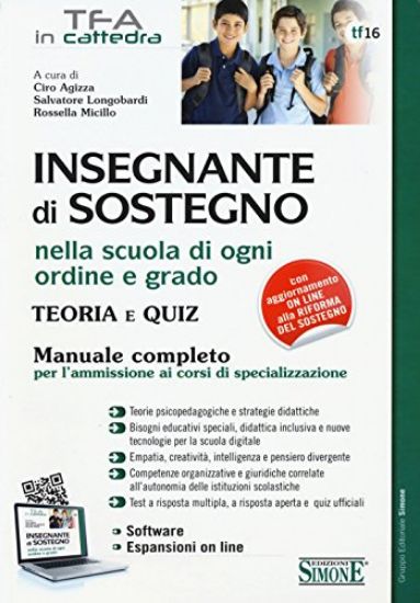 Immagine di INSEGNANTE DI SOSTEGNO NELLA SCUOLA DI OGNI ORDINE E GRADO. TEORIA E QUIZ. MANUALE COMPLETO