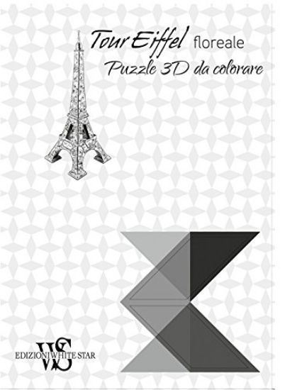 Immagine di TOUR EIFFEL FLOREALE. PUZZLE 3D DA COLORARE