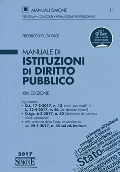 Immagine di MANUALE DI ISTITUZIONI DI DIRITTO PUBBLICO 2017