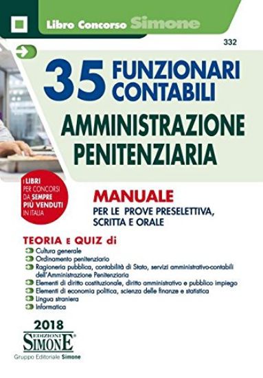 Immagine di 35 FUNZIONARI CONTABILI AMMINISTRAZIONE PENITENZIARIA. MANUALE COMPLETO PER LA PREPA