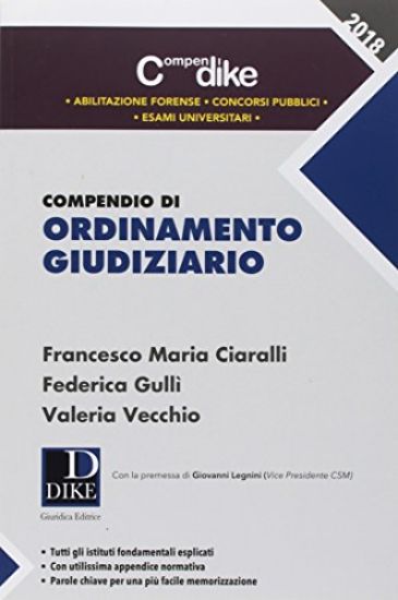 Immagine di COMPENDIO DI ORDINAMENTO GIUDIZIARIO 2018