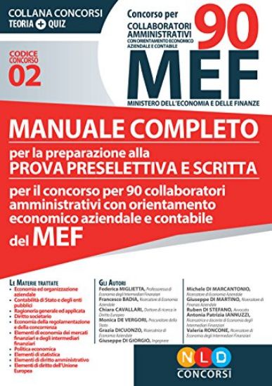 Immagine di CONCORSO PER 90 COLLABORATORI MEF. MANUALE COMPLETO PER PREPARAZIONE PROVA PRESELETTIVA E SCRITTA