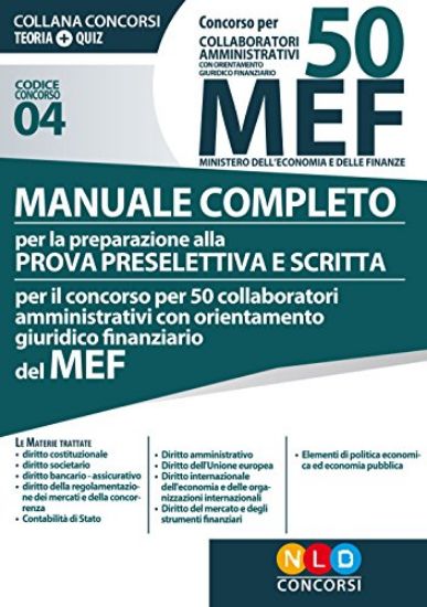 Immagine di CONCORSO 50 COLLABORATORI AMMINISTRATIVI MEF. MANUALE COMPLETO PROVA PRESELETTIVA E SC