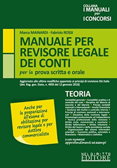 Immagine di MANUALE PER REVISORE LEGALE DEI CONTI. MANUALE TEORIA