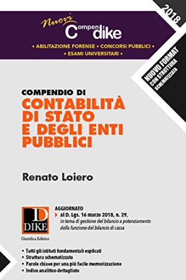 Immagine di COMPENDIO DI CONTABILITA` DI STATO E DEGLI ENTI PUBBLICI 2018