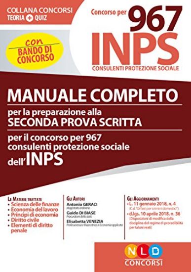 Immagine di CONCORSO 967 CONSULENTI PROTEZIONE SOCIALE INPS. MANUALE COMPLETO SECONDA PROVA