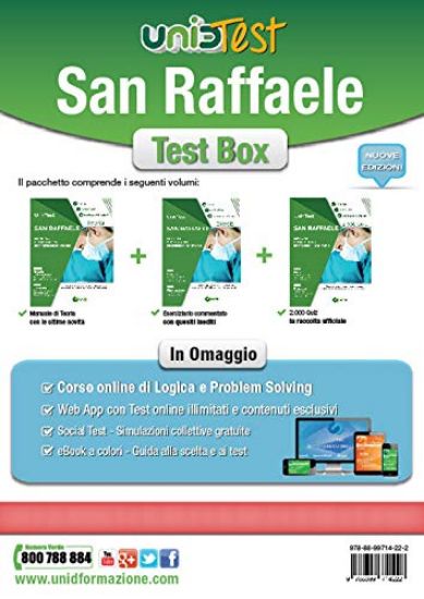 Immagine di UNIDTEST. UNIVERSITA` SAN RAFFAELE. TEST BOX COMPLETO PER IL TEST DI AMMISSIONE A MEDICINA, ODON...