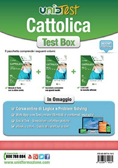 Immagine di UNIDTEST. UNIVERSITA` CATTOLICA. TEST BOX COMPLETO PER IL TEST DI AMMISSIONE A MEDICINA, ODONTOI...