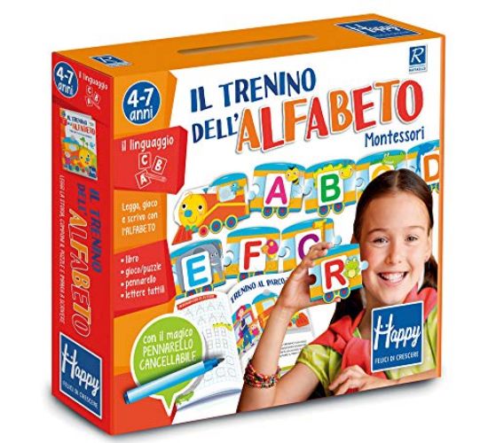 Immagine di TRENINO DELL`ALFABETO MONTESSORI. HAPPY. EDIZ. ILLUSTRATA. CON GADGET (IL)