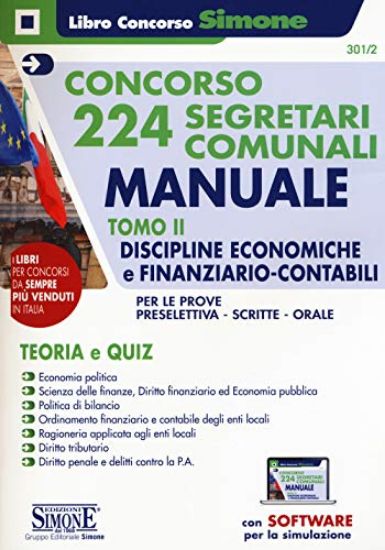 Immagine di CONCORSO 224 SEGRETARI COMUNALI - MANUALE - TOMO II DISCIPLINE ECONOMICHE