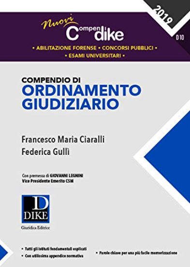 Immagine di COMPENDIO DI ORDINAMENTO GIUDIZIARIO 2019