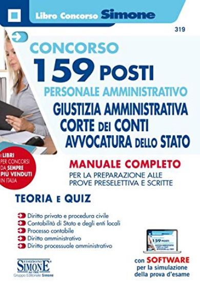 Immagine di CONCORSO 159 POSTI PERSONALE AMMINISTRATIVO CORTE DEI CONTI. MANUALE COMPLETO