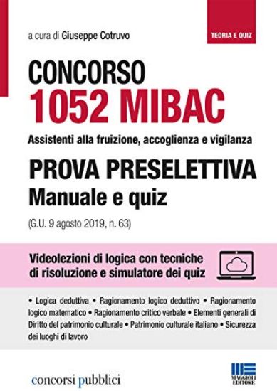 Immagine di CONCORSO 1052 MIBAC. PROVA PRESELETTIVA MANUALE E QUIZ