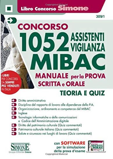 Immagine di CONCORSO 1052 ASSISTENTI VIGILANZA MIBAC. MANUALE PER LA PROVA SCRITTA E ORALE