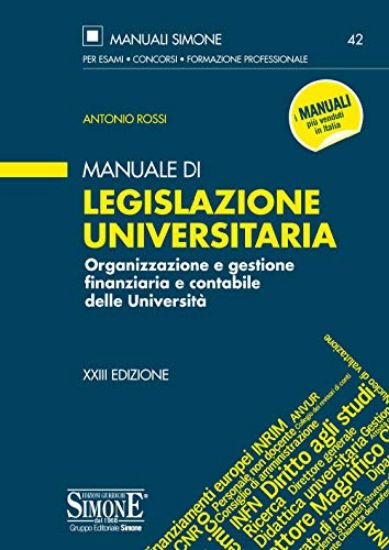 Immagine di MANUALE DI LEGISLAZIONE UNIVERSITSARIA