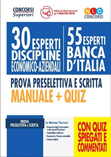 Immagine di 55 ESPERTI BANCA D`ITALIA. MANUALE E QUIZ PER LA PROVA PRESELETTIVA