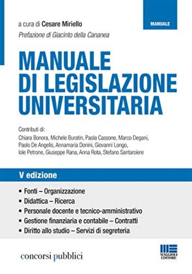 Immagine di MANUALE DI LEGISLAZIONE UNIVERSITARIA