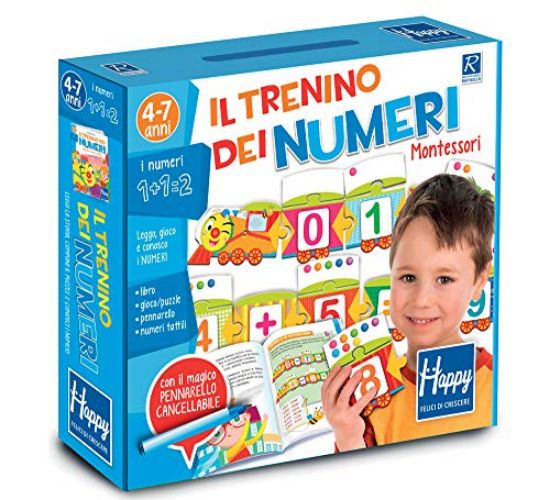 Immagine di TRENINO DEI NUMERI MONTESSORI. HAPPY. EDIZ. ILLUSTRATA. CON GADGET (IL)