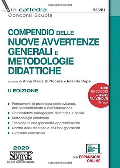 Immagine di COMPENDIO DELLE AVVERTENZE GENERALI E METODOLOGICHE DIDATTICHE