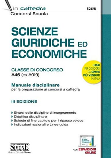 Immagine di SCIENZE GIURIDICHE ED ECONOMICHE - CLASSE DI CONCORSO A46 EX A019 - MANUALE