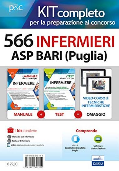 Immagine di KIT CONCORSO 566 INFERMIERI ASP BARI (PUGLIA). MANUALI DI TEORIA E TEST COMMENTATI PER TUTTE LE ...