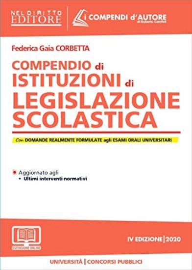 Immagine di COMPENDIO DI LEGISLAZIONE SCOLASTICA 2020