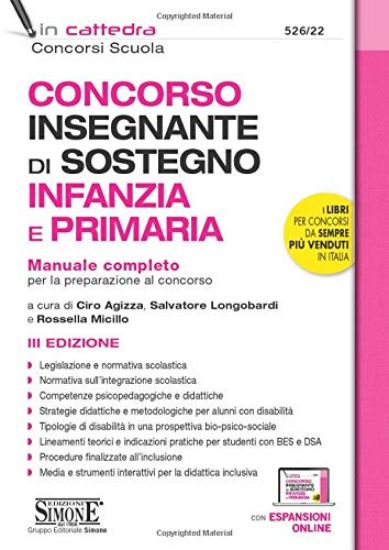 Immagine di CONCORSO INSEGNANTE DI SOSTEGNO INFANZIA E PRIMARIA. MANUALE COMPLETO PER LA PREPARAZIONE AL C