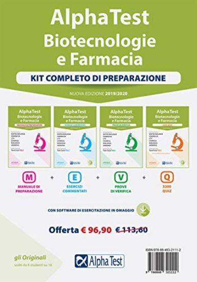 Immagine di ALPHA TEST. BIOTECNOLOGIE E FARMACIA. KIT COMPLETO DI PREPARAZIONE: MANUALE DI PREPARAZIONE-ESER...