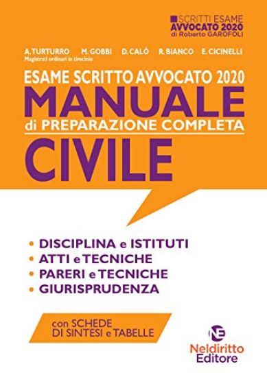 Immagine di ESAME SCRITTO AVVOCATO 2020. MANUALE DI PREPARAZIONE COMPLETA CIVILE