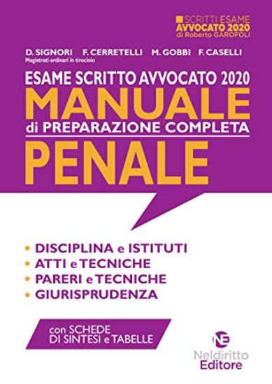 Immagine di ESAME SCRITTO AVVOCATO 2020. MANUALE DI PREPARAZIONE COMPLETA PENALE