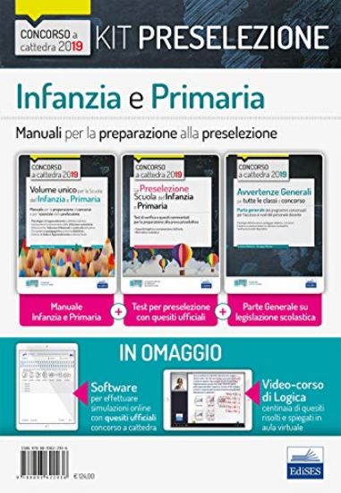 Immagine di KIT PRESELEZIONE CONCORSO A CATTEDRA SCUOLA DELL`INFANZIA E PRIMARIA. TEST + MANUALI PER LA PRES...