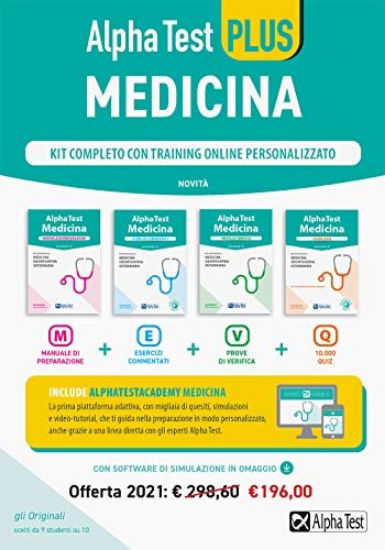 Immagine di ALPHA TEST PLUS. MEDICINA. KIT COMPLETO DI PREPARAZIONE CON TRAINING ONLINE PERSONALIZZATO 2021