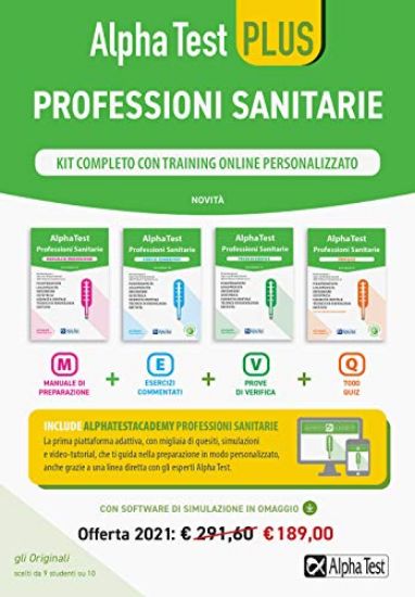 Immagine di ALPHA TEST PLUS. PROFESSIONI SANITARIE. KIT COMPLETO DI PREPARAZIONE CON TRAINING ONLINE PERSONA...