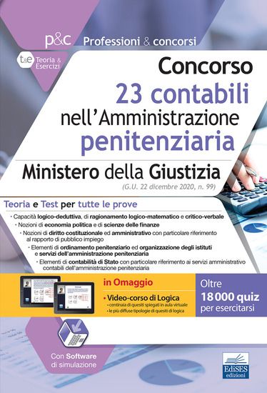 Immagine di CONCORSO 23 CONTABILI NELL`AMMINISTRAZIONE PENITENZIARIA. MINISTERO DELLA GIUSTIZIA. TEORIA E TEST