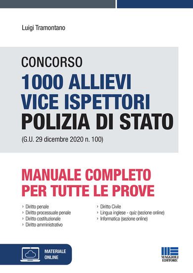 Immagine di CONCORSO 1000 ALLIEVI VICE ISPETTORI POLIZIA DI STATO. MANUALE COMPLETO PER TUTTE LE PROVE.