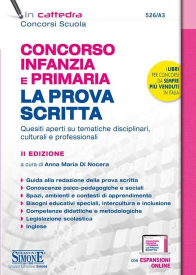 Immagine di CONCORSO INFANZIA E PRIMARIA. LA PROVA SCRITTA. QUESITI APERTI SU TEMATICHE DISCIPLINARI, CULTURALI