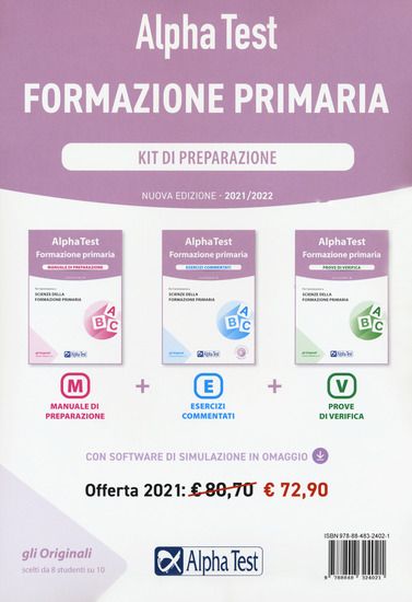 Immagine di ALPHA TEST. FORMAZIONE PRIMARIA. KIT DI PREPARAZIONE. CON SOFTWARE DI SIMULAZIONE