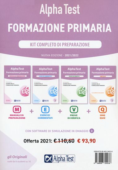 Immagine di ALPHA TEST. FORMAZIONE PRIMARIA. KIT COMPLETO DI PREPARAZIONE. CON SOFTWARE DI SIMULAZIONE