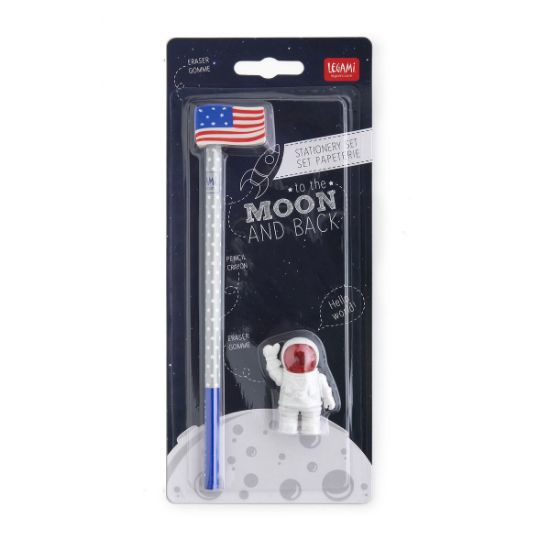 Immagine di TO THE MOON AND BACK - SET DI 2 GOMME E 1 MATITA