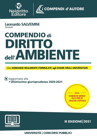 Immagine di COMPENDIO DI DIRITTO DELL`AMBIENTE. 2021