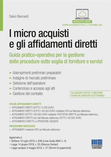 Immagine di MICRO ACQUISTI E GLI AFFIDAMENTI DIRETTI (I)