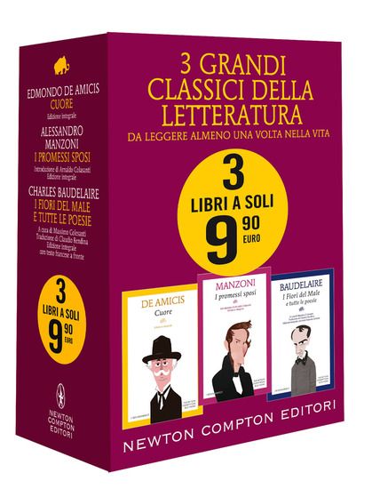 Immagine di 3 GRANDI CLASSICI LETTERATURA: CUORE-I PROMESSI SPOSI-FIORI DEL MALE