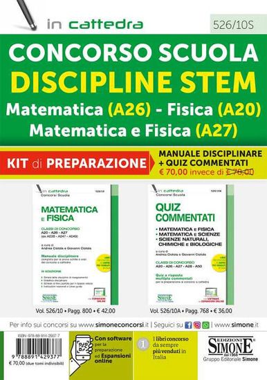 Immagine di CONCORSO SCUOLA DISCIPLINE STEM MATEMATICA (A26) FISICA (A20) MATEMATICA E FISICA (A27). KIT 2 VOL